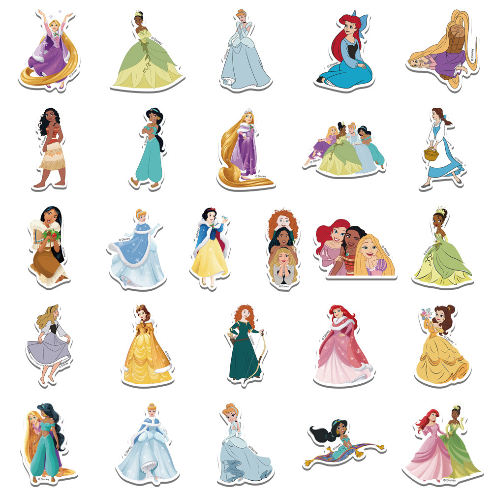 50 cartoon princess collection graffiti stickers personalized decorative guitar luggage DIY waterproof genuine authorization