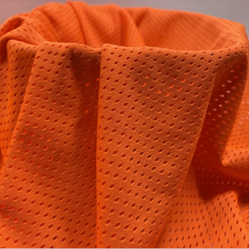 In stock 75D low elastic hole cloth polyester mesh cloth moisture wicking basketball clothes cloth sportswear vest lining