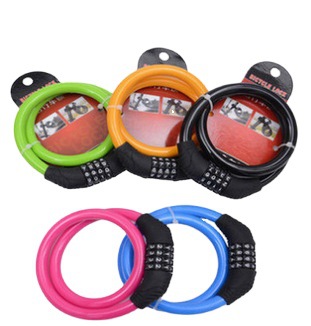Bicycle Four-digit Code Lock Mountain Bike Portable Anti-theft Color Lock Dead Flying Bicycle Riding Equipment