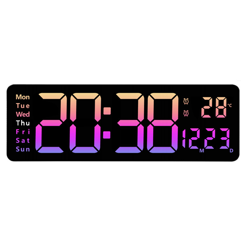 16 inch large screen function display clock Nordic digital clock simple living room wall clock led wall clock 6626