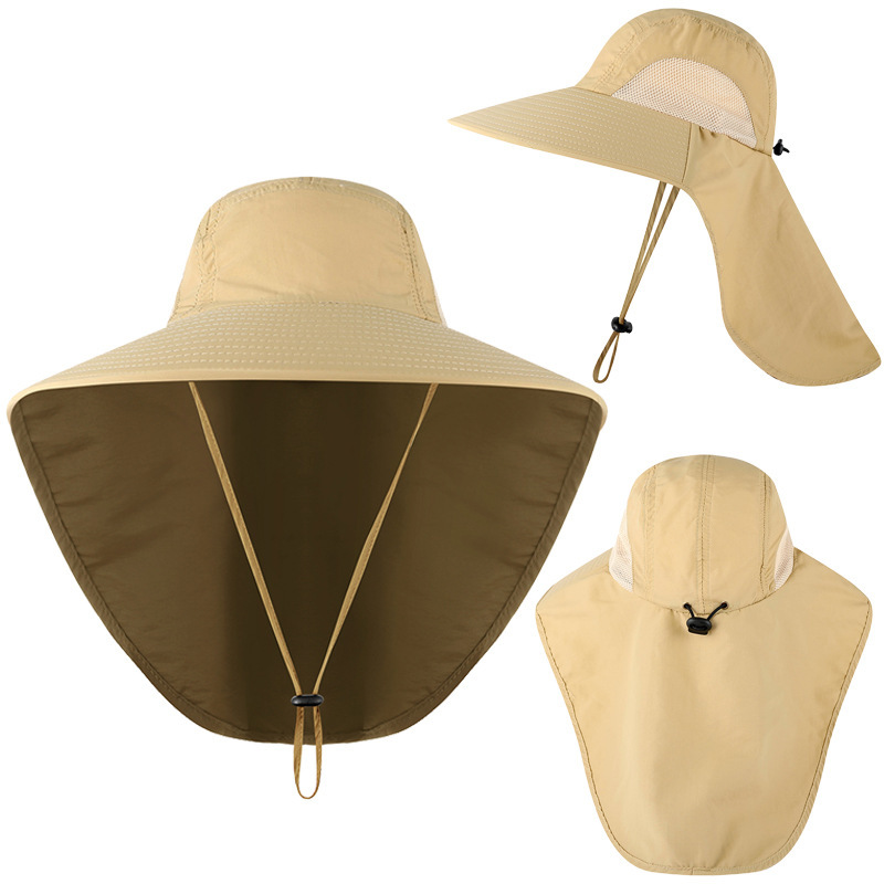 Outdoor big brim fisherman hat female Korean fashion sun protection hat female hat neck covering fishing hat sun hat wholesale