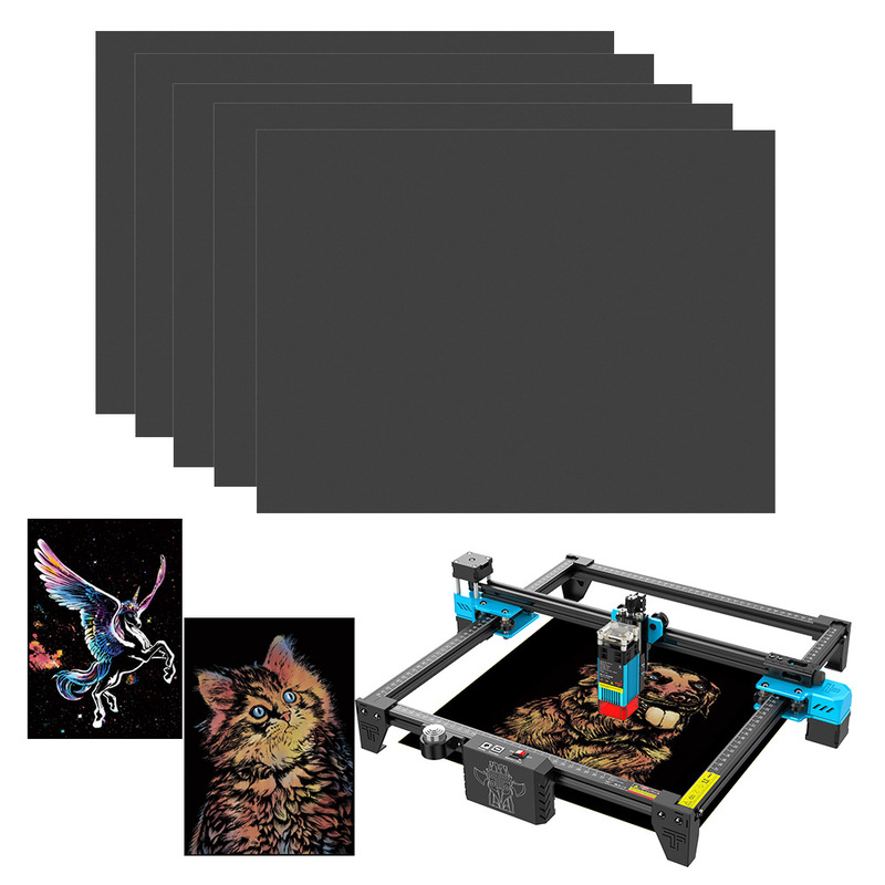 レーザー彫刻機diyカラーアート紙カード彫刻材料レーザーカラーグラデーション絵画図面セット|undefined