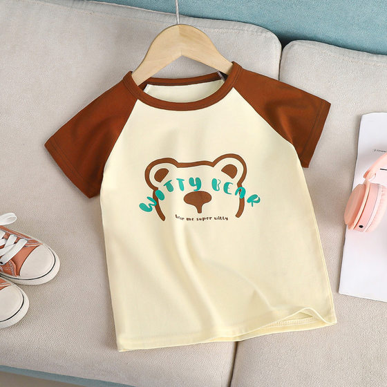 Children's Short-sleeved T-shirt Cotton New Children's Summer Baby Clothes Boys' Thin Girls' Top Summer Children's Clothing