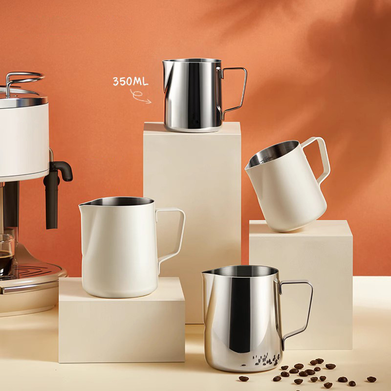 源尖口花引きシリンダーは304ステンレスコーヒー花引きカップ専門コーヒーマシンミルク泡カップ器具を厚くした|undefined