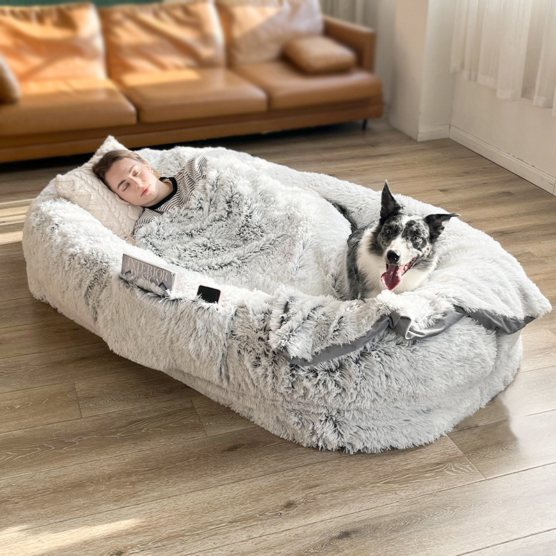 人用犬の巣の長いぬいぐるみの丸いペットの巣の犬のベッドの冬の保温のスポンジの犬のパッドのペット用品のペットのマットレス|undefined