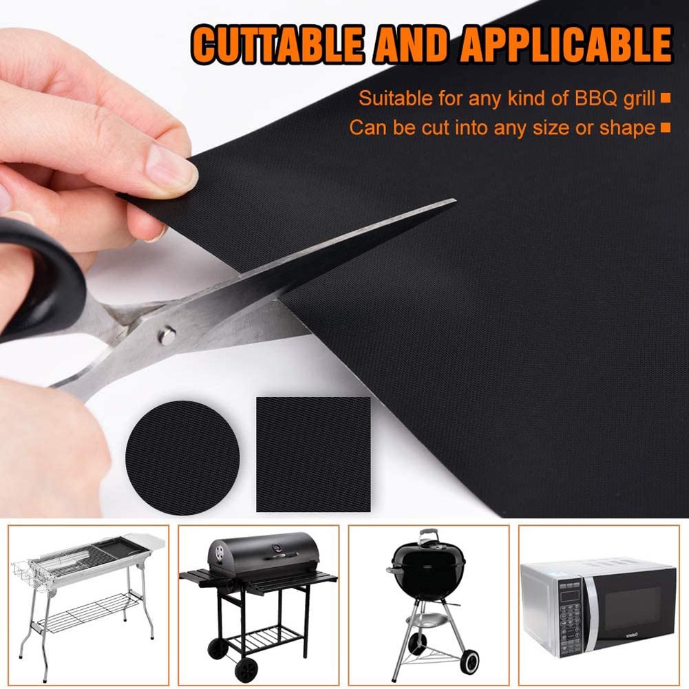 BBQ Grilling Mat with Teflon Oven Mat, BBQ Grill Mat, Heat Resistant Non-Stick Grilling Mat