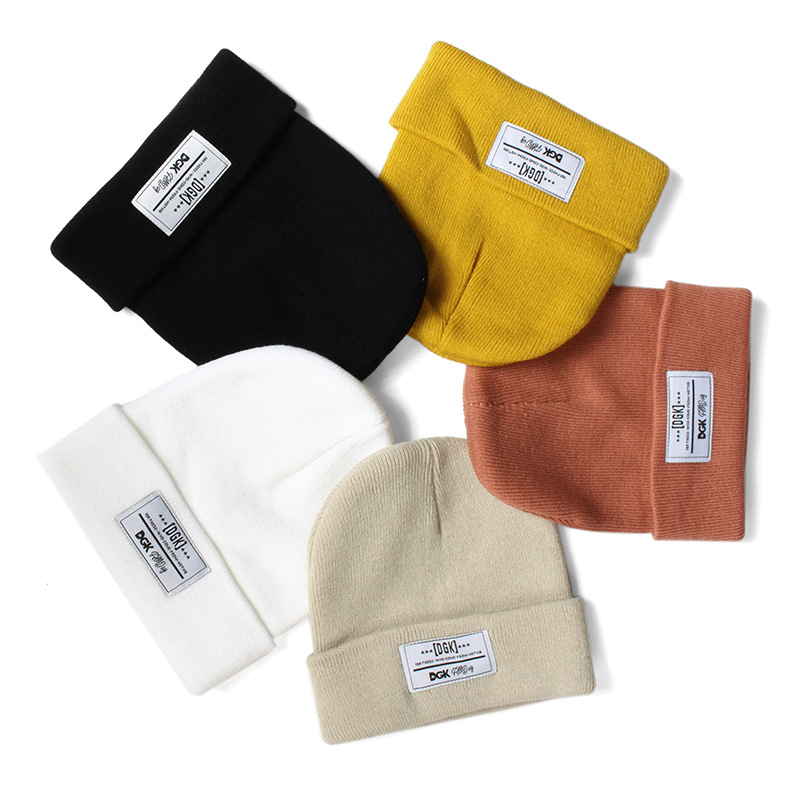 Foreign trade new ski warm autumn and winter pullover knitted hat DGK letter wool hat men's and women's beanie hat