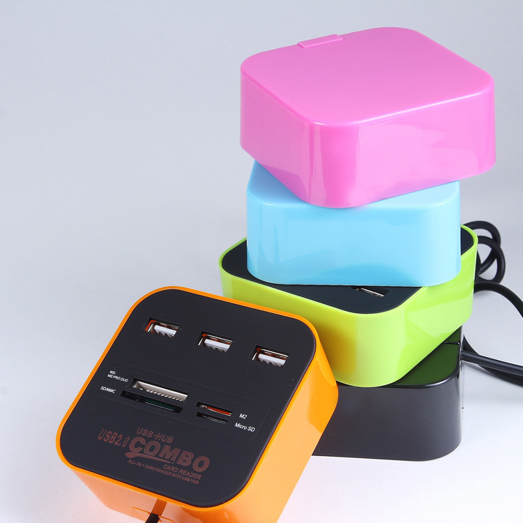 usb computer Multi-Function Card Reader 7-in-1 hub all-in-one camera SD/TF/MS/M2 card splitter