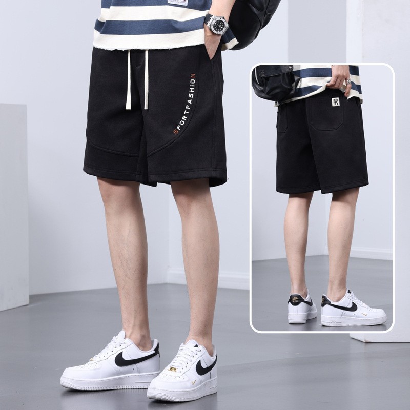 日系韩版亚马逊青少年高端休闲运动五分短裤shoppe潮大码宽松卫裤