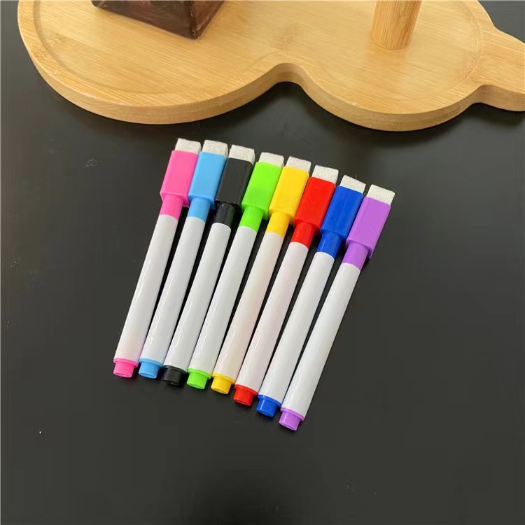 With magnetic erasable pen without leaving marks square head color core with brush whiteboard pen children's drawing board graffiti pen 