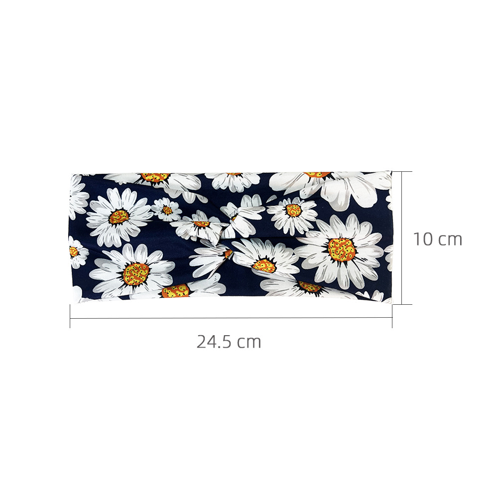 New printed hair band Sports sweat-absorbent elastic hair band Europe and the United States cross-border headband multi-color spot wholesale