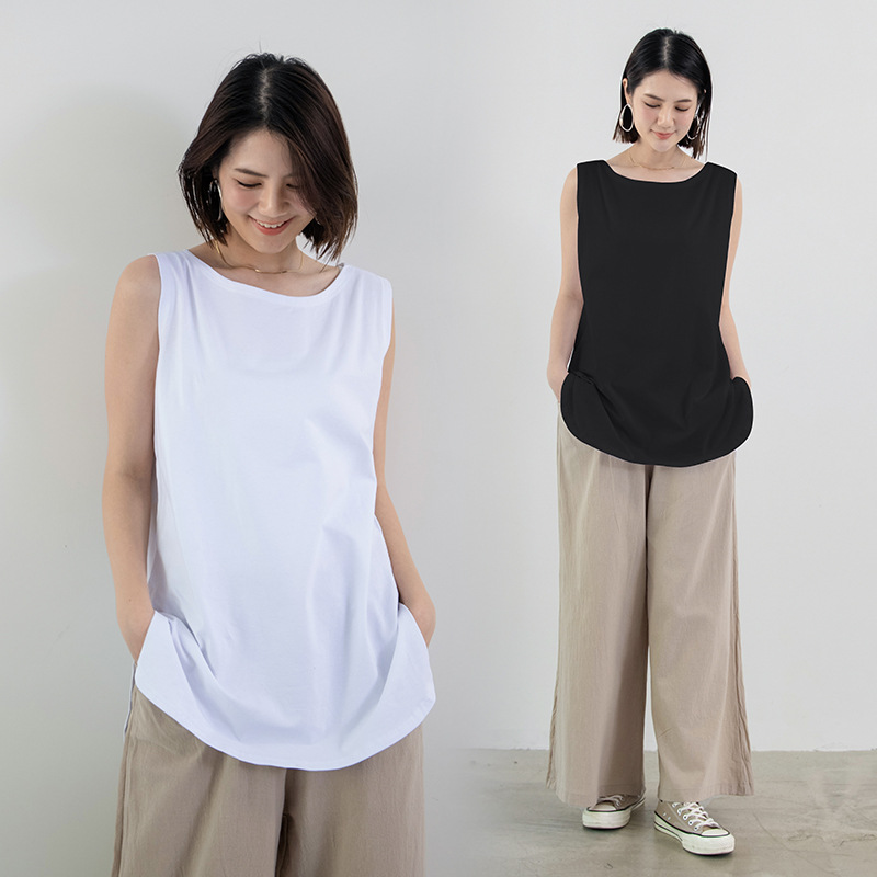 Spring, autumn and summer casual youth white suit collarless in stock inner vest plus size Japanese arc loose