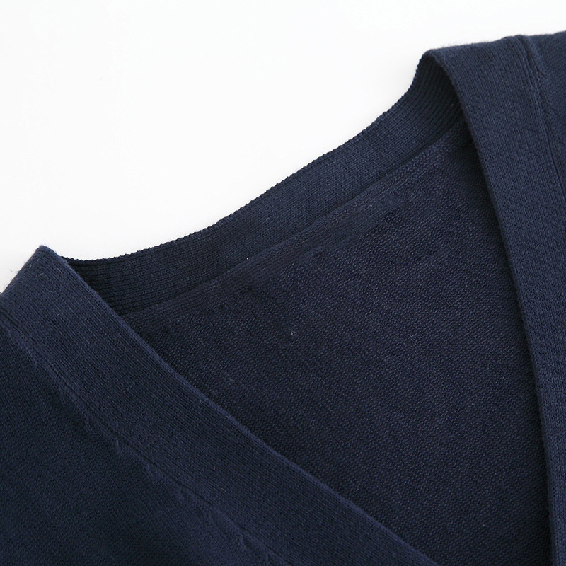 Jk Uniform Sweater in stock Japanese Couple Uniform Cardigan Student Uniform Knitted Sweater for Women Autumn navy blue