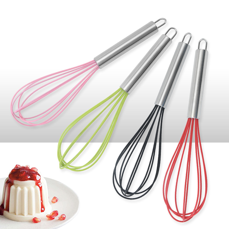 Factory spot stainless steel silicone egg beater kitchen tools egg cream mixer household baking tools