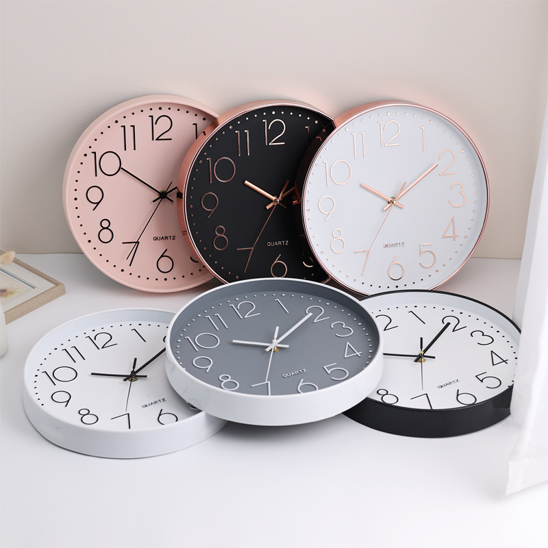 Amazon Cross-border Wall Clock Simple Living Room Quartz Clock Creative Silent Home 3D Digital Decoration Nordic Clock