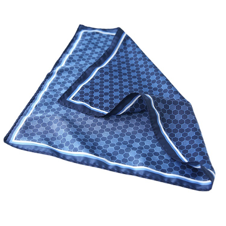 Men's Suit Pocket Scarf Retro French Style Wedding Groom Best Man Accessories Printed Spinning Small Square Scarf Breast Scarf Handkerchief
