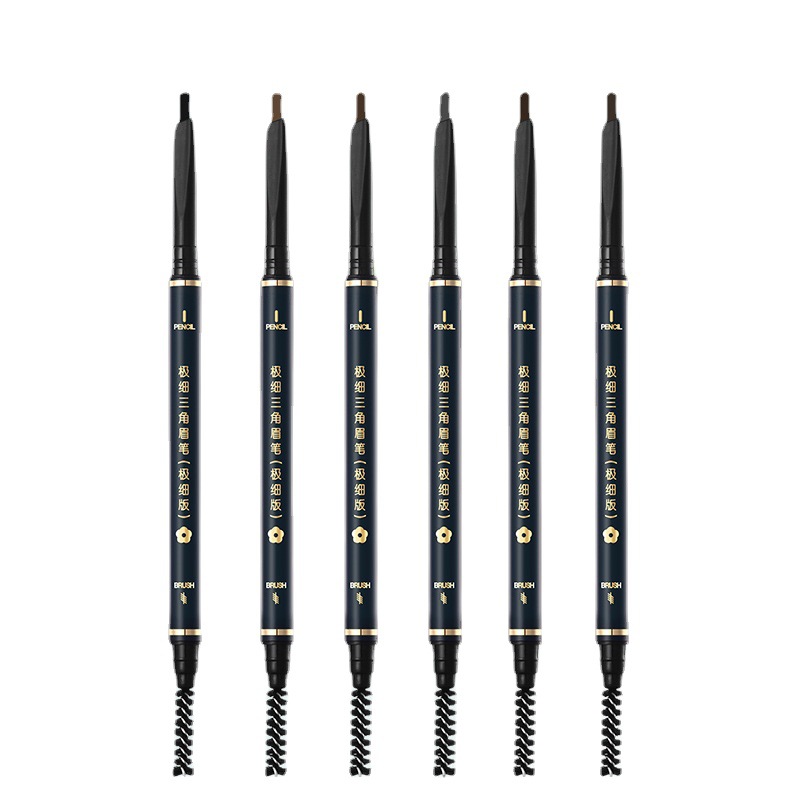 Berbeini ultra-thin triangle eyebrow pencil natural slim small triangle Eyebrow Pencil Waterproof sweat-proof not easy to faint makeup beginners