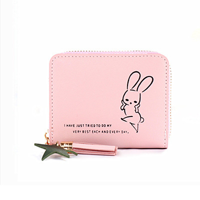 New Women's Coin Purse Short Zipper Coin Bag Cute Small Bag Chemical Fiber Textile Myanmar Chinese Selected