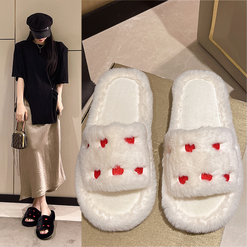 Cross-border foreign trade new fashion net popular love Mao Mao slippers women's autumn and winter home thickened warm floor cotton slippers