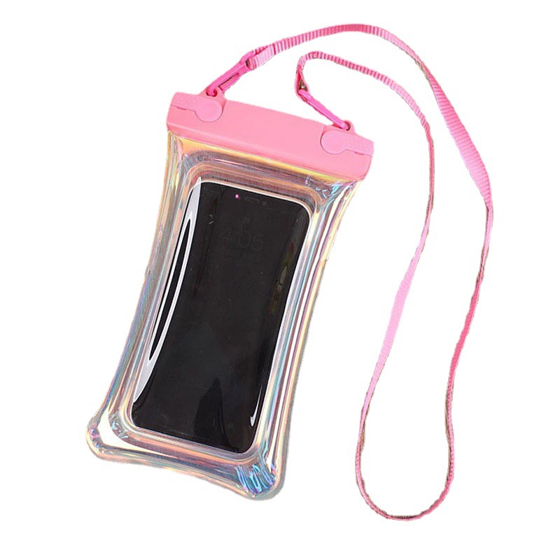 Floating laser mobile phone waterproof bag touch screen swimming water park drifting transparent mobile phone waterproof case with airbag