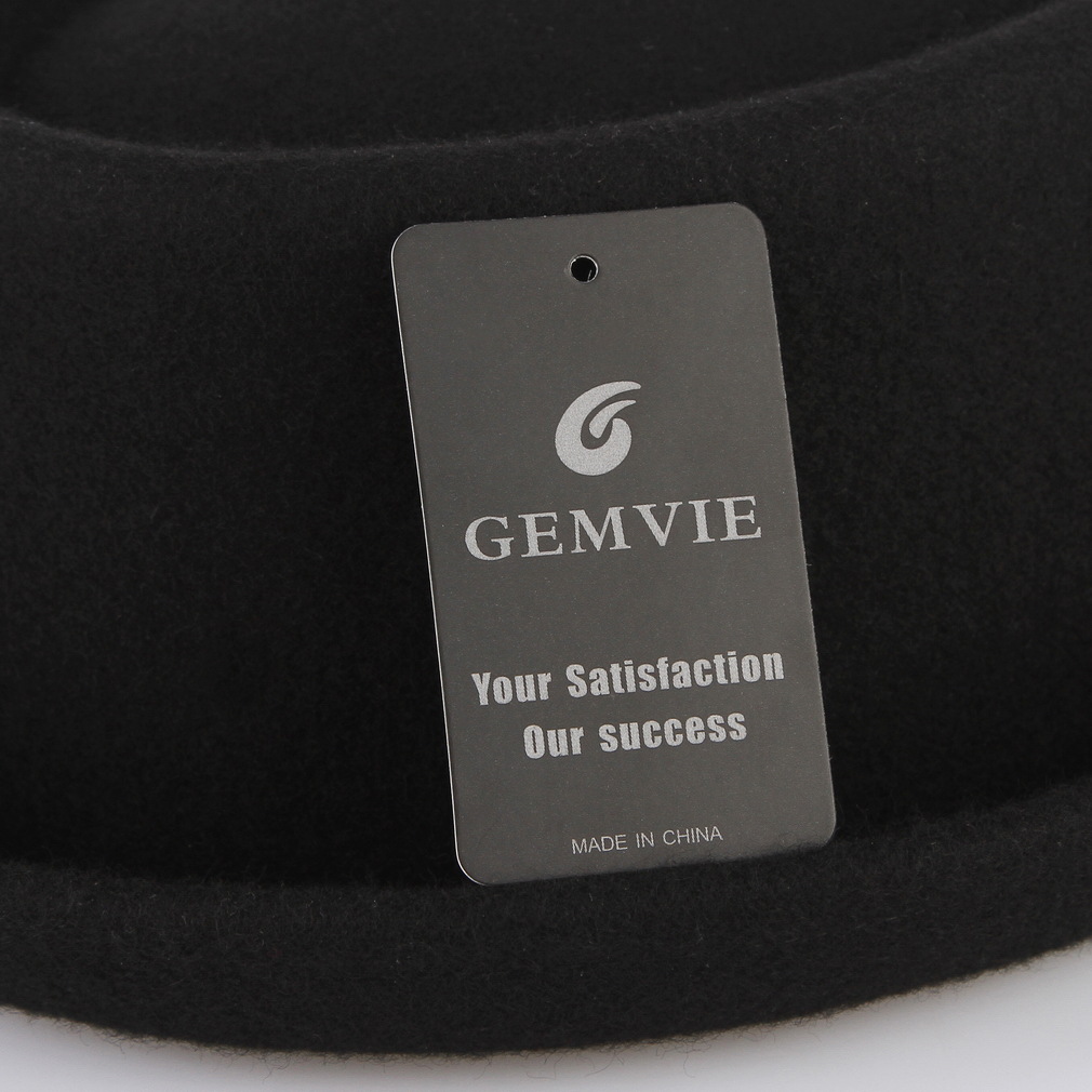 Amazon cross-border hot selling Jazz hat men and women British pure wool concave-convex top curling small bowler hat wholesale