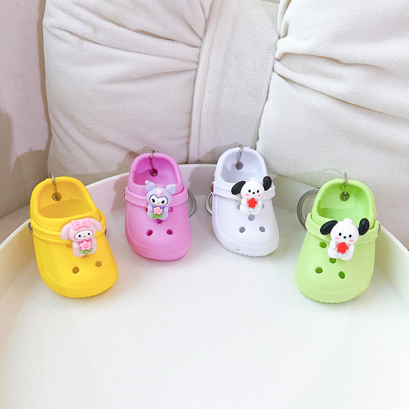 New cute small mini slippers hole shoes steam couple keychain shoes backpack pendant small gifts wholesale