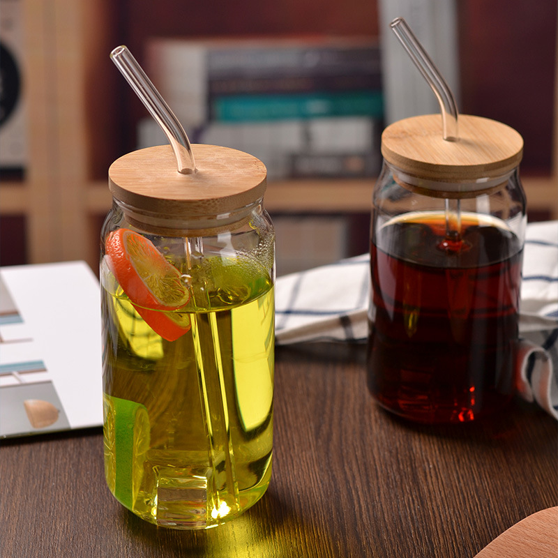 Amazon borosilicate glass milk tea coffee coke cup subnet red high temperature resistant glass cup with lid straw
