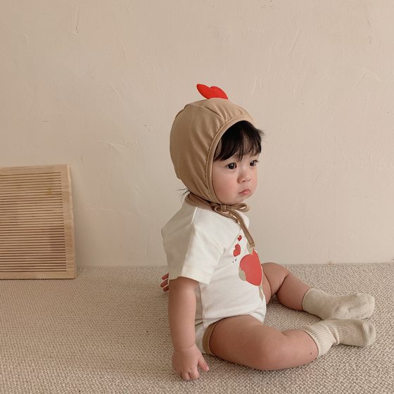 Ins Baby Jumpsuit 24 Summer New Love Bear Printed Harper Baby Bag Fart Suit