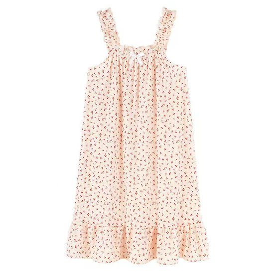 Cute Outer Wear French Slip Skirt Pure Desire nis Style Pajamas Women's Summer Thin Sweet Loose Home Dress Nightgown