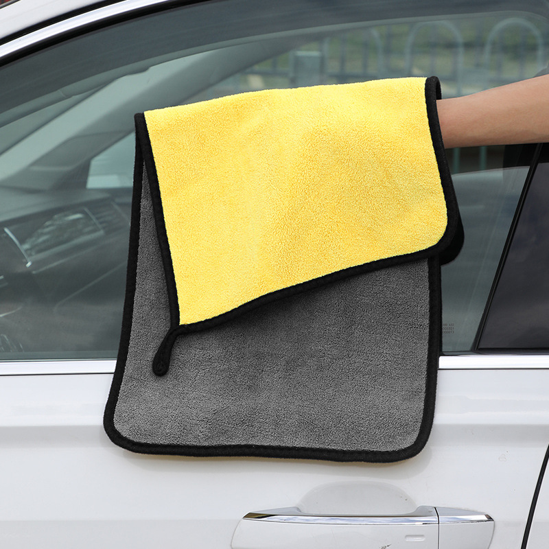 Car Wash Towel Microfiber Coral Fleece Double-sided Color Car Wash Towel Thickened Absorbent Car Cleaning Car Wash Cloth