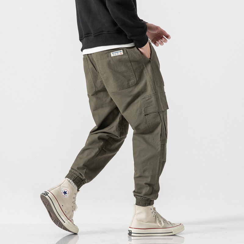 American Style Retro Crock Pants Men's Spring and Autumn Trendy Brand All-match Foot Pants Casual Pants Men's Trendy Neck-up Foot Pants Men's