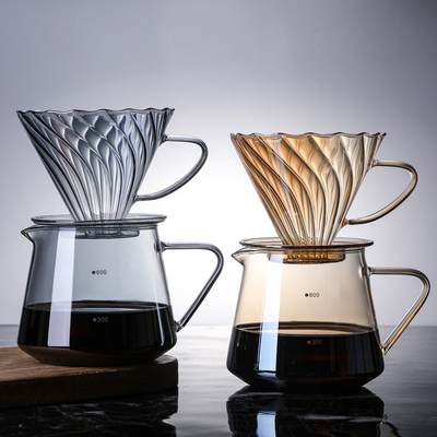 [New recommend] wujiawu new coffee pot glass suit filter integrated filter Cup V60