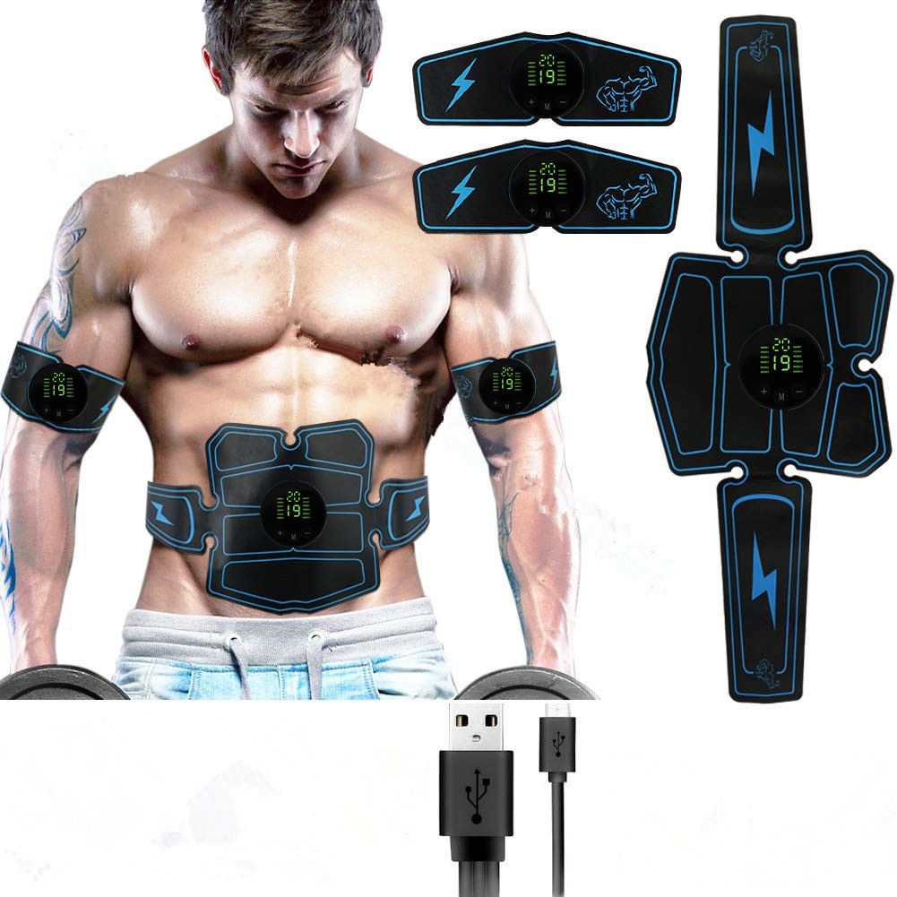 Factory Direct Sales New belly belt with display screen home lazy men and women abdominal muscle training instrument EMS abdominal muscle stickers