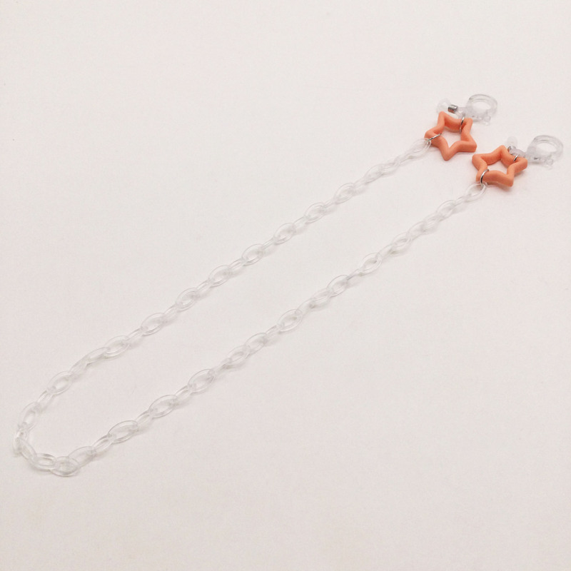 Fashion five-pointed star transparent chain Qingxin cute multi-purpose eye chain mask chain hat chain necklace