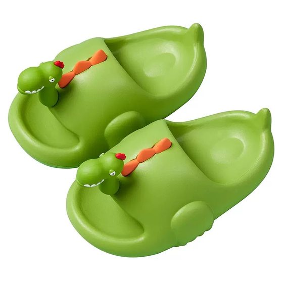 Thick Bottom Snake Neck Dinosaur Parent-Child Slippers Women's Long Neck Dragon Home Cartoon Children's EVA Sandals Shit Feeling Couple Men