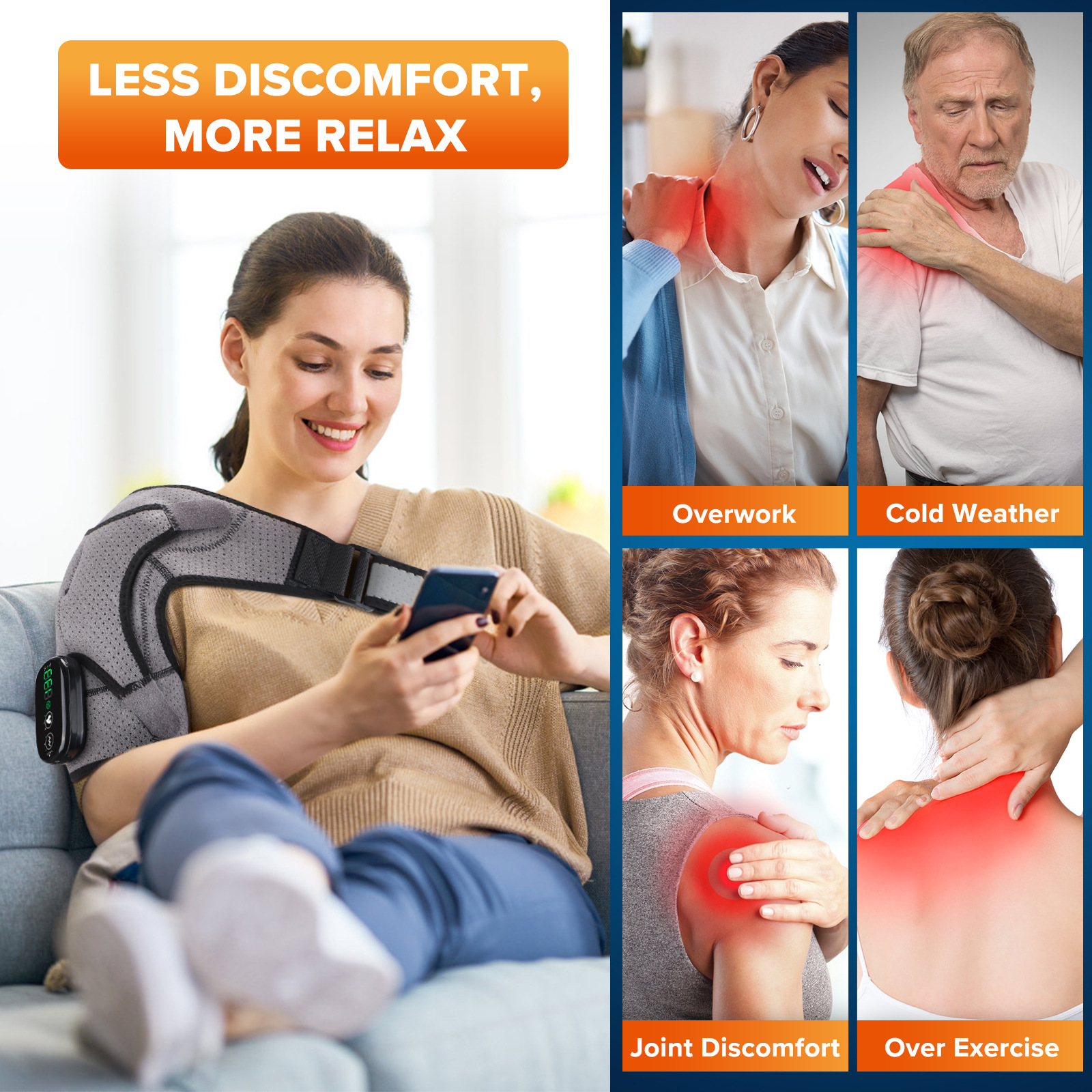 Factory private model controller version electric shoulder pad to relieve joint strain in middle-aged and elderly people heating vibration neck and shoulder massage instrument