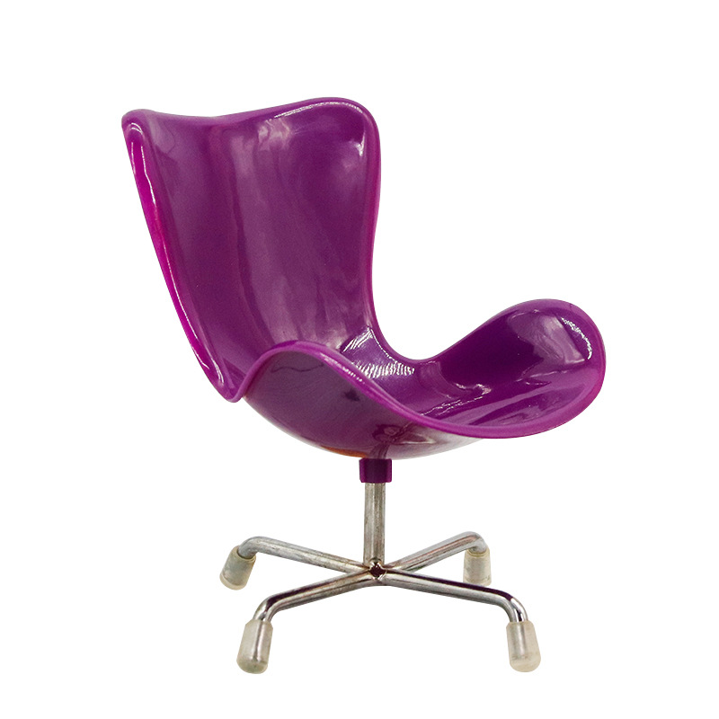 Toy accessories chair mini doll house 6 points furniture bjd rotating plastic stainless steel office shooting props