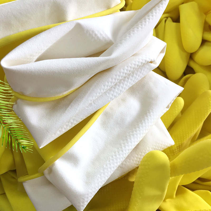 Factory Direct Supply Household Yellow Latex Gloves Household Cleaning Spray Velvet Rubber Dishwashing Gloves Household Hand Guard