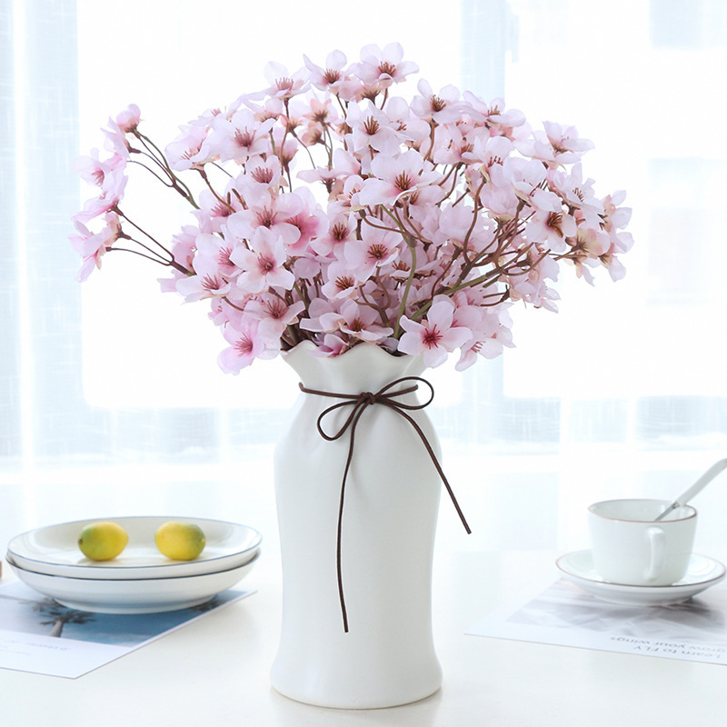 中国風の牧歌的な梅の花造花桃の花家の装飾結婚式の花壁フェイク桜の枝|undefined