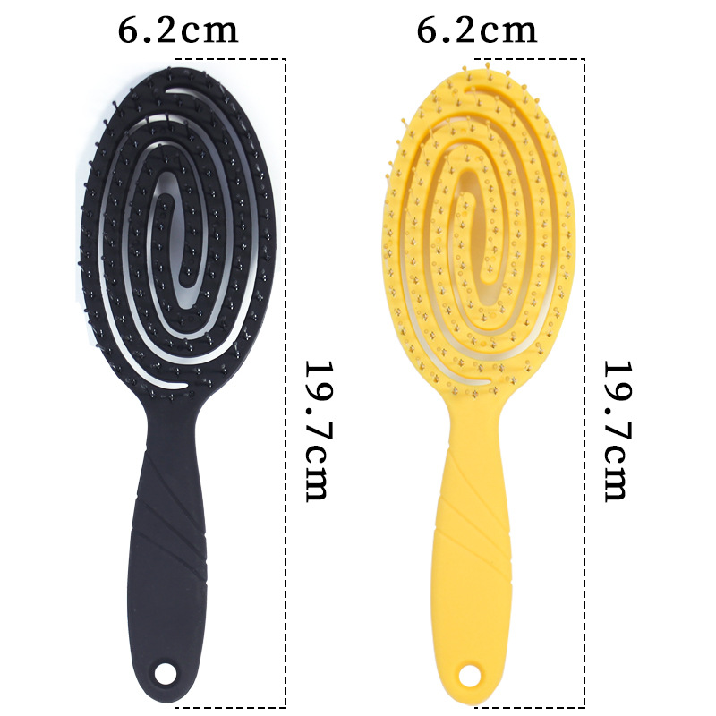 Plastic Hollow-out Comb Children's Soft Teeth Comb Hair Massage Scalp Elastic Comb Scrub Mosquito Incense Comb Hair Comb