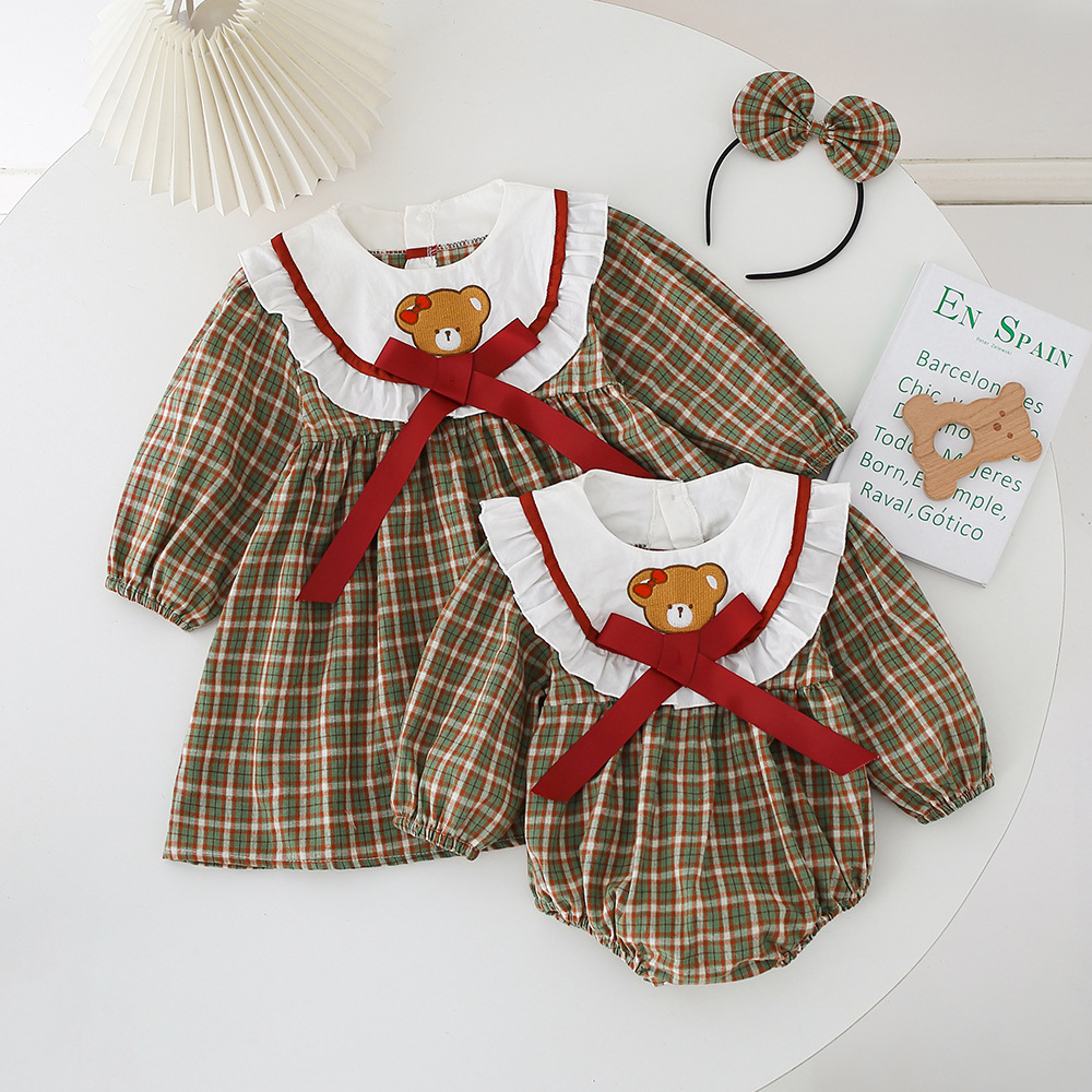 嬰兒衣服秋季款女寶寶長袖包屁衣連衣裙女童裙子春秋新生兒連體衣