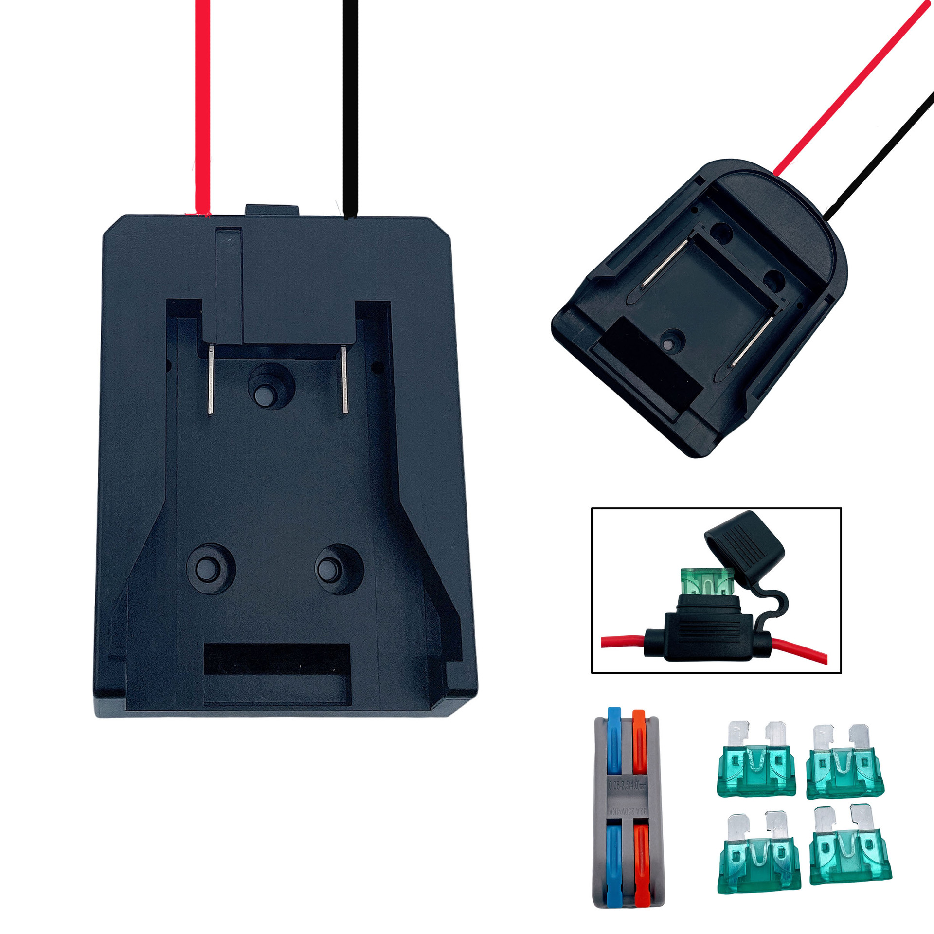 The DIY connection line is suitable for Makita Dewei Mivoki tool 14.4-20v lithium battery with switch 30A fuse