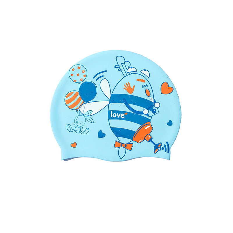 Capa children's swimming cap boys and girls professional waterproof silicone non-tightening cute cartoon baby bath swimming cap