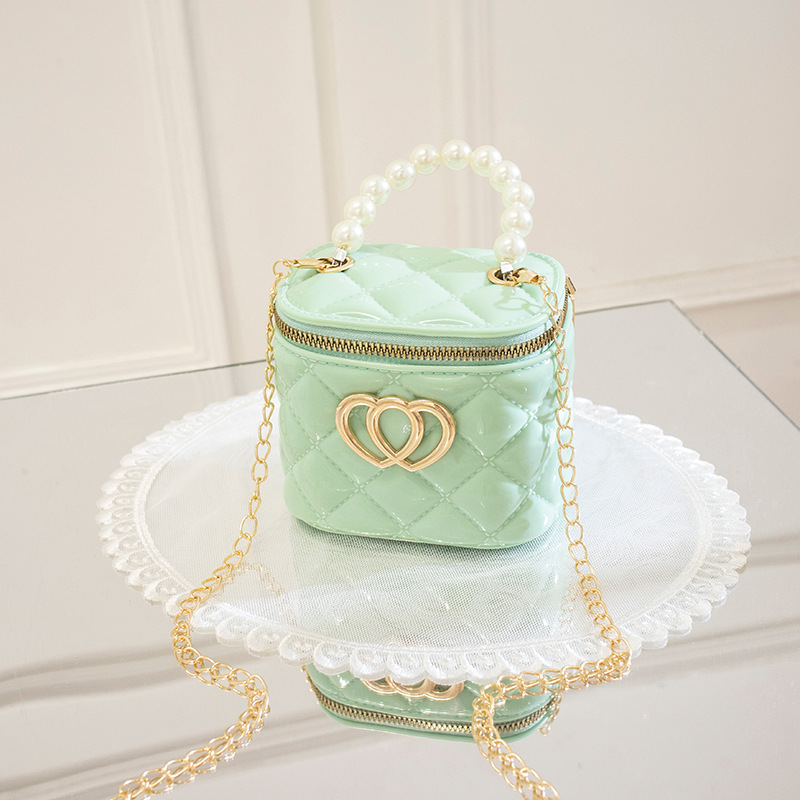 Pearl jelly bag diy bag Lion ridge bucket bag pvc crossbody women's bag rhombus chain bag women's handbag