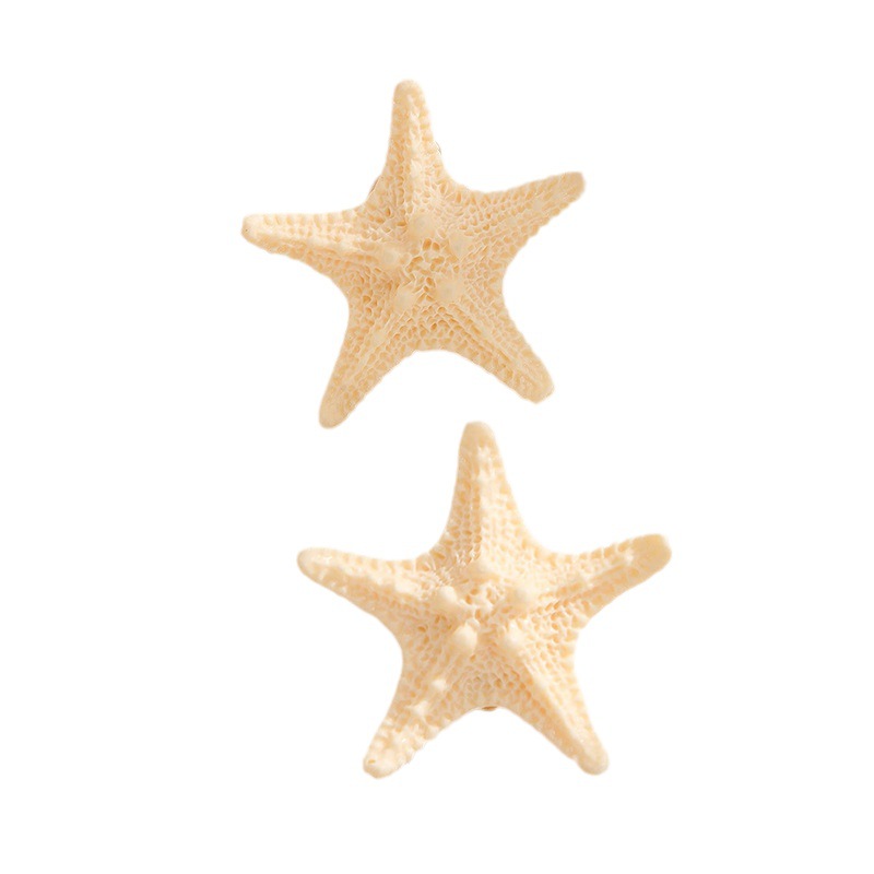 European and American Sea Starfish Shape Hairpin Conch Shell Bangs Clip Vintage Side Duckbill Clip Imitation Shell Hairpin