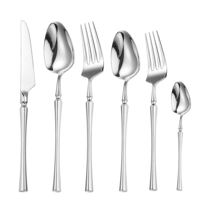 ins304 stainless steel small waist knife and fork dessert spoon Golden Mirror solid restaurant household Western steak knife and fork