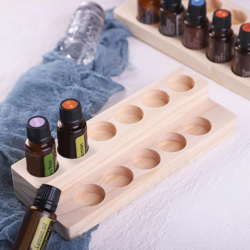 Double layer essence oil bottle display rack pine 11 15ml dotley essence oil bottle storage rack can be printed LOGO