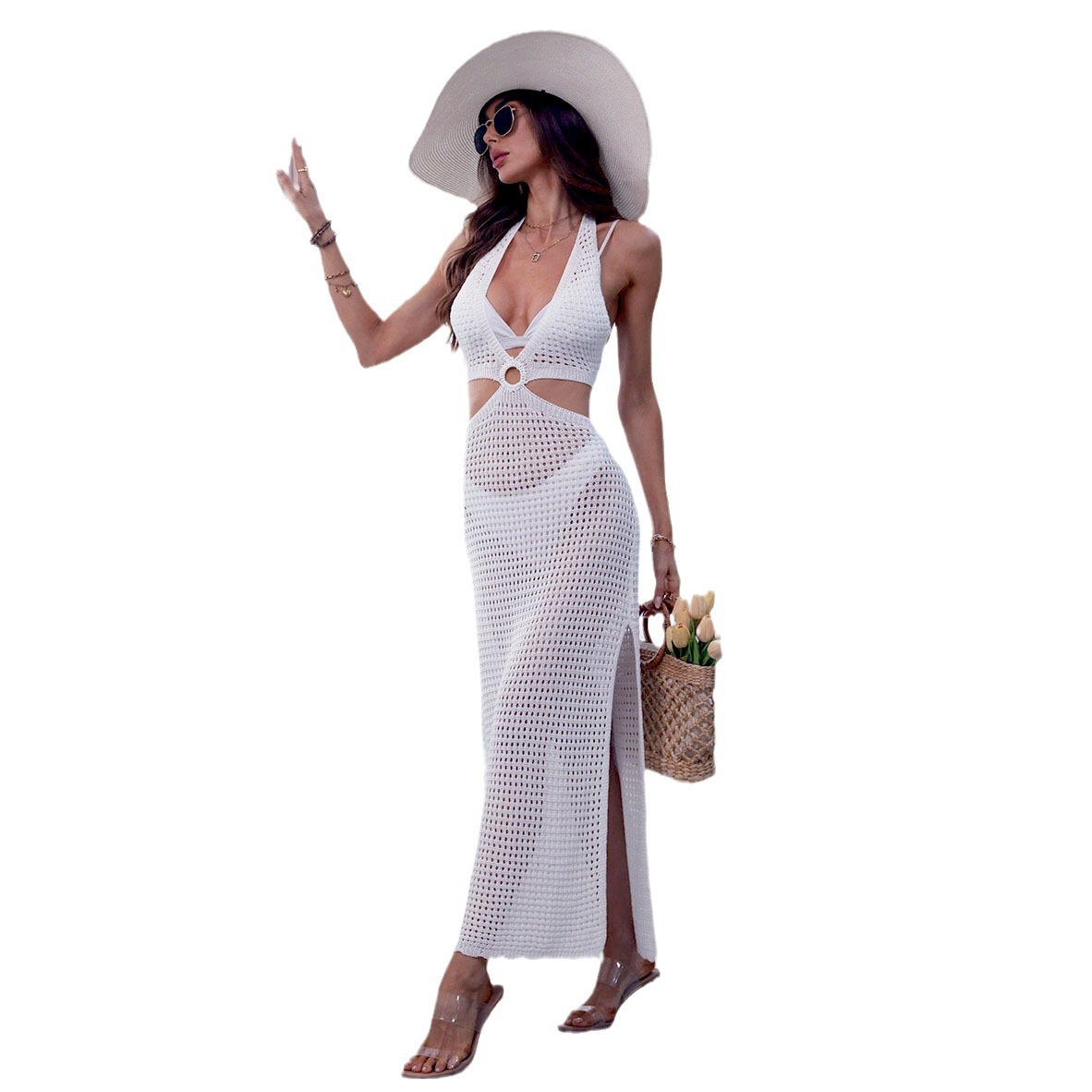 European and American long skirt beach skirt cross-border hot Amazon explosions ring suspender skirt beach blouse factory price wholesale