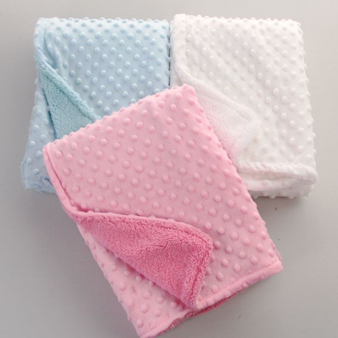 Doudou blanket bubble blanket baby car blanket outing blanket double-layer warm solid color foam blanket soft