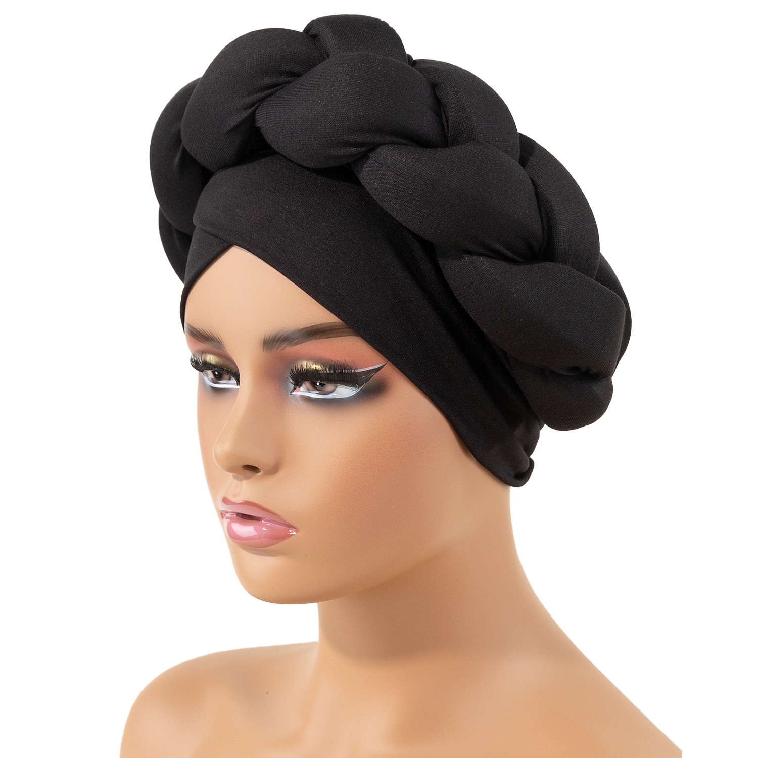 Europe and the United States best selling milk silk big braid turban hat solid color sponge wrap hat bohemian turbans